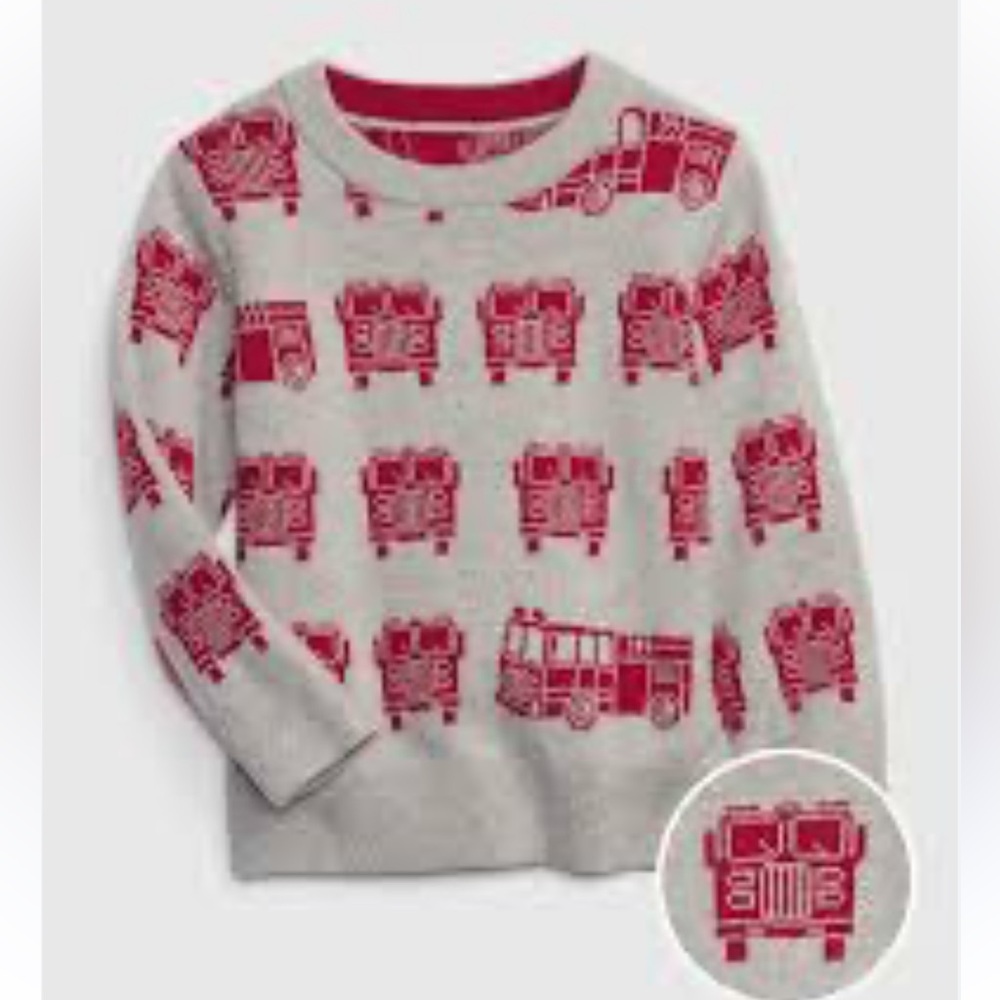 Baby Gap Boys  Firetruck Sweater- 4T